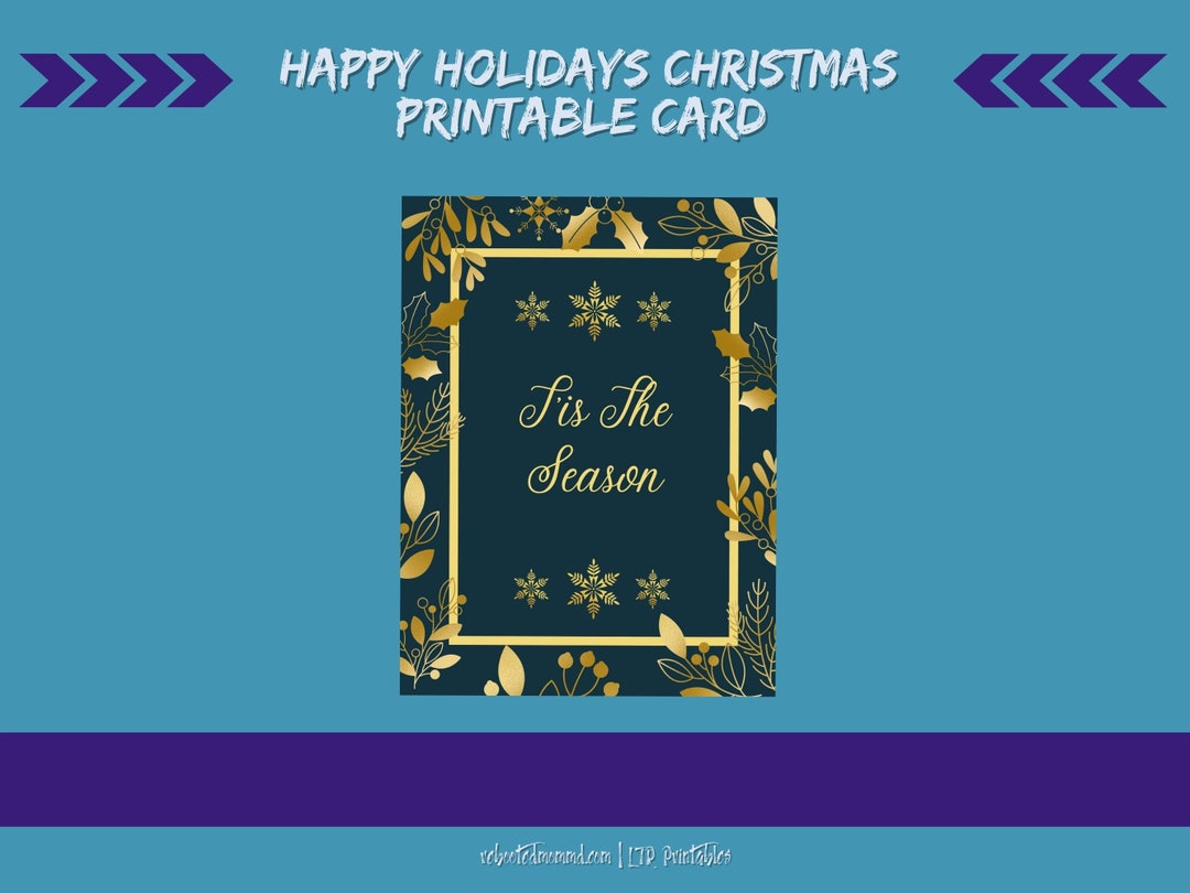 Printable Christmas Card Printable Holiday Card GREEN Etsy
