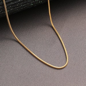 Collana a catena di serpente in oro 14K, collana di tutti i giorni per le donne, catena a spina di pesce d&#39;oro, collana girocollo a spina di pesce, collana a spina di pesce