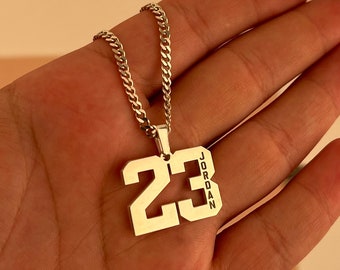 Sport Number Necklace, Gold Number Necklace, Year Necklace, Custom Lucky Pendant Customize Necklace With Number, Sport Lover Gifts For Men