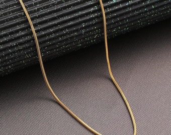 14K Gold Snake Chain Necklace , Gifts For Her , Herringbone Necklace , Everyday Necklace for Women, Gold Chain Necklace , Gold Snake Chain