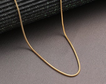 14K Gold Snake Chain Necklace , Chain Necklace For Women, Round Silver SNAKE Chain Necklace 16&quot; 18&quot; 20&quot; 22&quot; 24&quot; 26&quot; 28&quot; 30&quot; Made In Italy