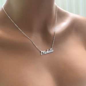 Sterling Silver Name Necklace -Personalized Name Necklace  -Personalized Necklace -Perfect Gift Silver Name Necklace - Gift For Mom Mam Mama