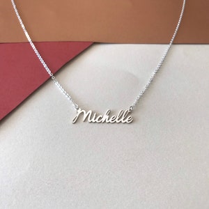 Sterling Silver Name Necklace Personalized Name Necklace Personalized Necklace Perfect Gift Silver Name Necklace Gift For Mom Mam Mama image 3