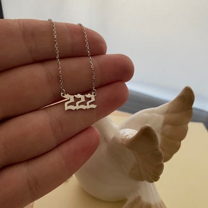 14k Solid Gold Angel Number Necklace , 000,111,222,333,444,555,666,777,888,999 , 888 Solid Gold Necklace , Solid Gold Angel Necklace image 10