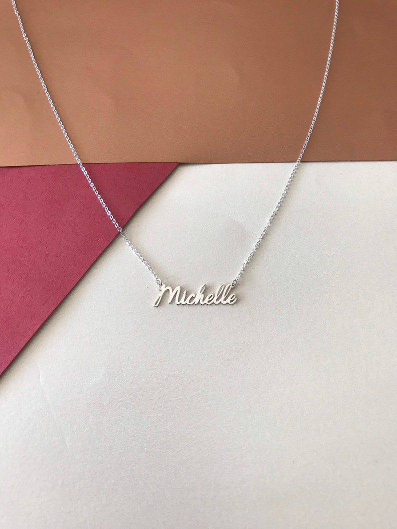 Sterling Silver Name Necklace Personalized Name Necklace Personalized Necklace Perfect Gift Silver Name Necklace Gift For Mom Mam Mama image 6