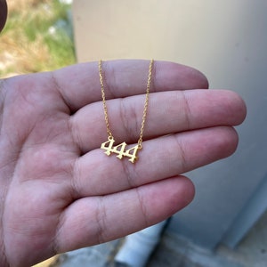 14k Solid Gold Angel Number Necklace , 000,111,222,333,444,555,666,777,888,999 , 888 Solid Gold Necklace , Solid Gold Angel Necklace image 7