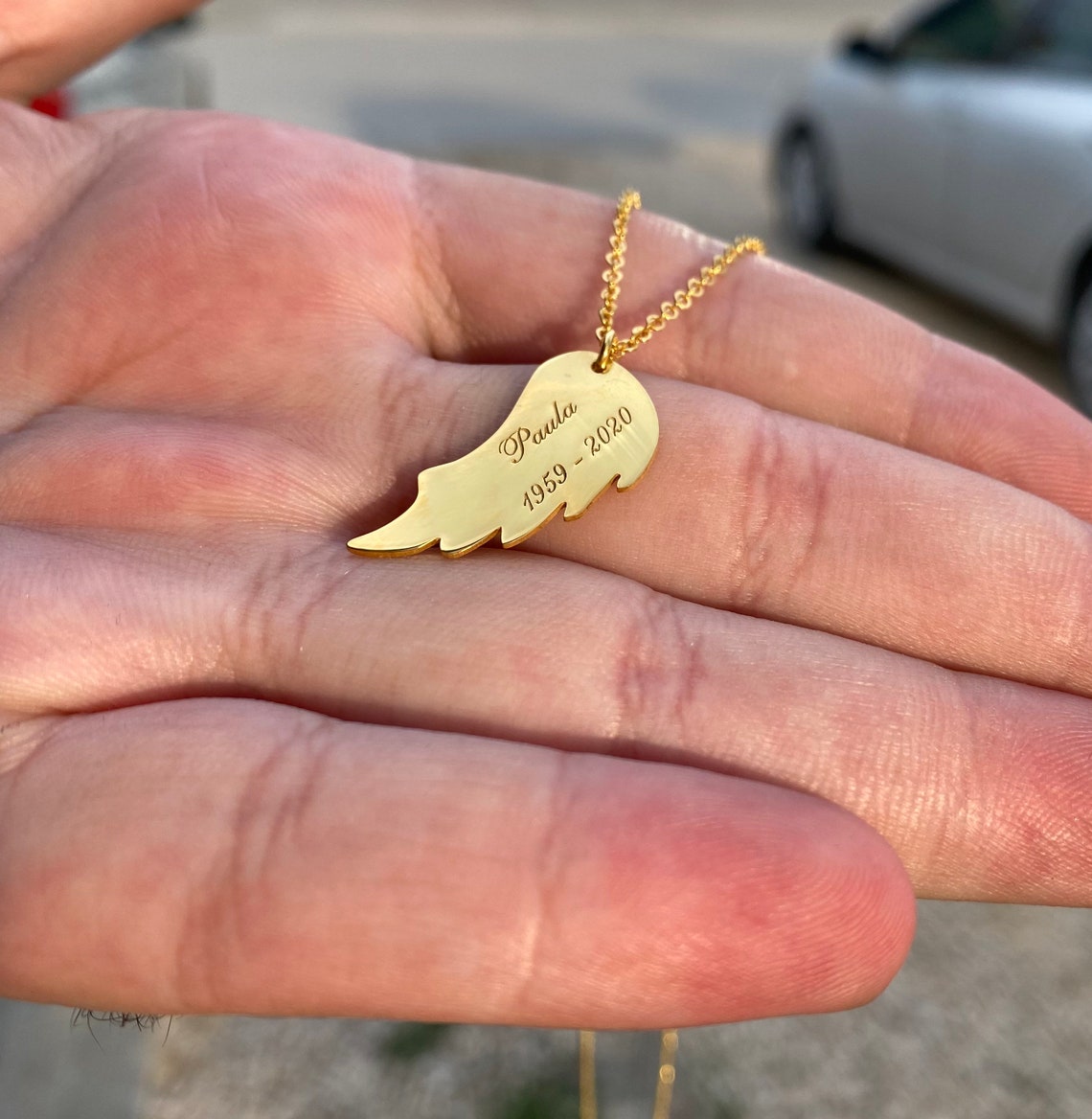 Solid Gold Necklacename Necklacepersonalized Etsy