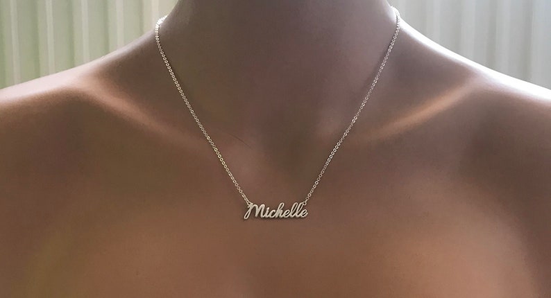 Sterling Silver Name Necklace Personalized Name Necklace Personalized Necklace Perfect Gift Silver Name Necklace Gift For Mom Mam Mama image 8