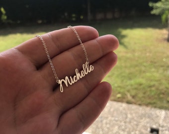 Name necklace • Gold Necklace • Mini Necklace • Bridesmaid Gift •  Personalized Gifts • Tiny Name Necklace • Gift For Mom • Gift For Women