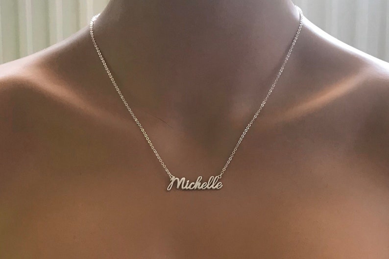 Sterling Silver Name Necklace Personalized Name Necklace Personalized Necklace Perfect Gift Silver Name Necklace Gift For Mom Mam Mama image 7