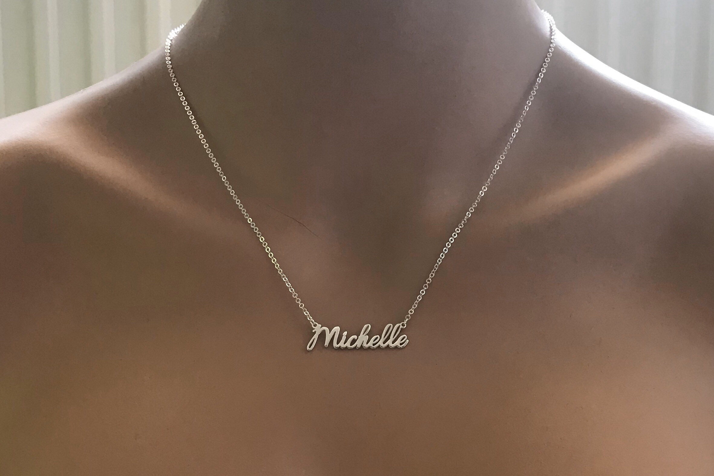 Name Necklace Personalized My Name Necklace Engraved Name Etsy