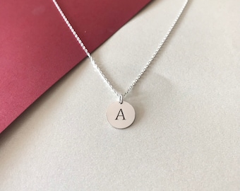 Initial Disc Necklace • Tiny Disc Necklace • Monogram Necklace • initial Necklace • Perfect Gift For Her • Christmas Gift • Bridesmaid Gift