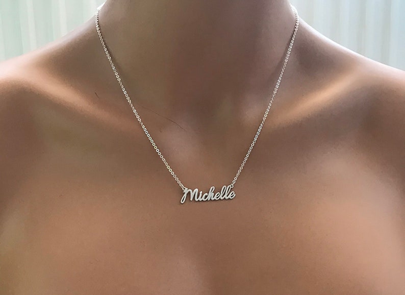 Sterling Silver Name Necklace Personalized Name Necklace Personalized Necklace Perfect Gift Silver Name Necklace Gift For Mom Mam Mama image 2