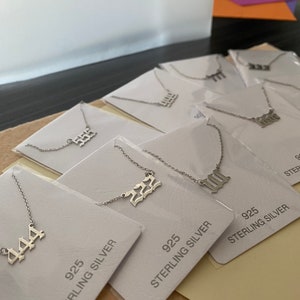 14k Solid Gold Angel Number Necklace , 000,111,222,333,444,555,666,777,888,999 , 888 Solid Gold Necklace , Solid Gold Angel Necklace image 9