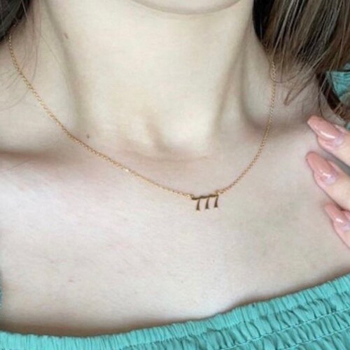 14k Solid Gold Angel Number Necklace - Etsy
