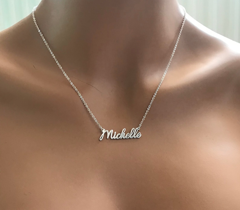 Sterling Silver Name Necklace Personalized Name Necklace Personalized Necklace Perfect Gift Silver Name Necklace Gift For Mom Mam Mama image 9