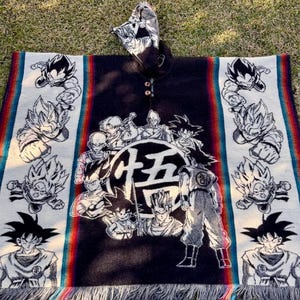 Alpaca Wool poncho, unisex One size very soft and warm exclusive design Japanese anime