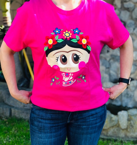 Mexican Doll María Mexican Embroidered T-shirt With Mexican - Etsy