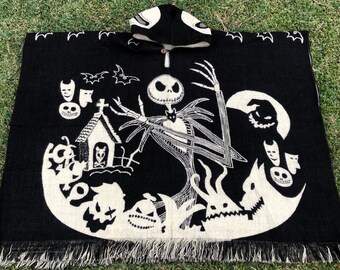 The Night Before Christmas Poncho,jack Skellington and Sally Poncho ...