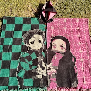 Alpaca Wool poncho, unisex One size very soft and warm exclusive design Japanese anime
