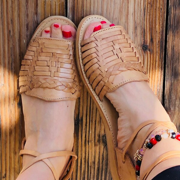 mexican lace up sandals