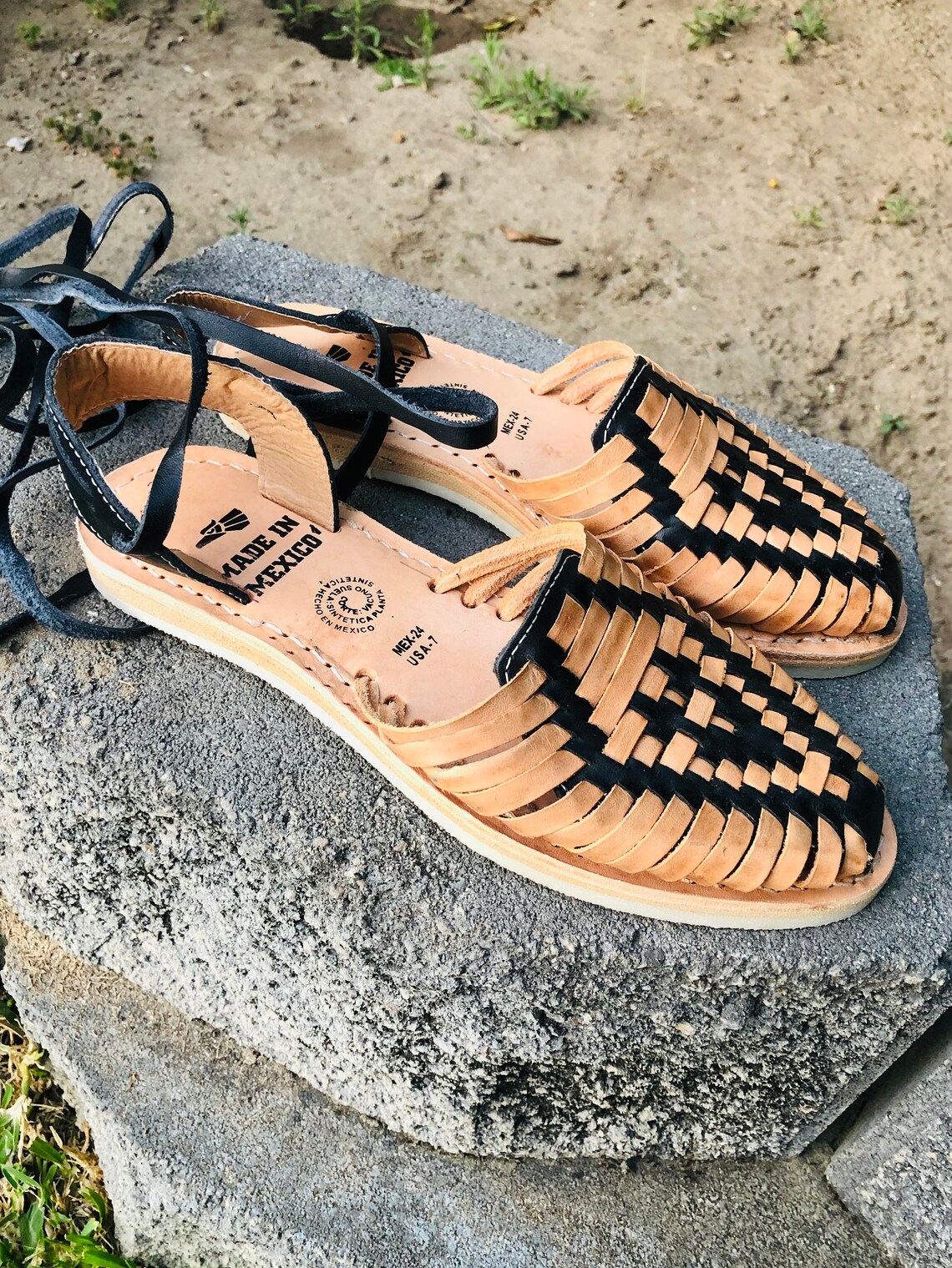 Lace up Mexican Leather Huaraches Womens Sandals Tie up Etsy