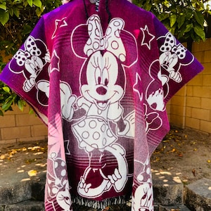 Youth size  Alpaca Poncho,  Artesian Cape very lightweight, exclusive designs (Minnie)