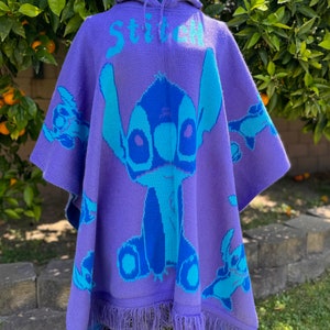 Alpaca Wool poncho, unisex One size very soft and warm exclusive design stitch.Adult size