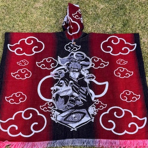 Alpaca Wool poncho, unisex One size very soft and warm exclusive design Japanese anime