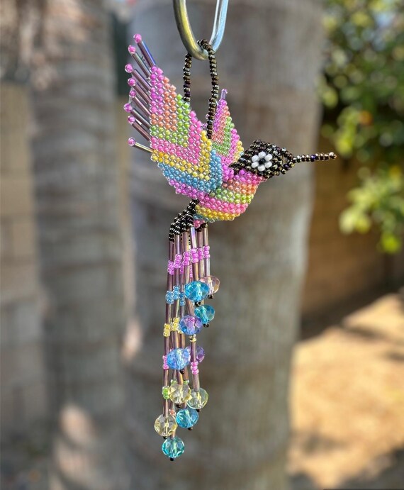 Beaded Hummingbird hummingbird Keychains Hummingbird Ornaments Hand Beaded Hang Decoration Hummingbird Seed Beaded Keychains. Etsy Canada
