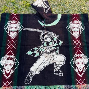 Alpaca Wool poncho, unisex One size very soft and warm exclusive design Japanese anime