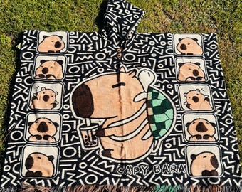 vintage hand paint leather poncho ジャケット・アウター vintage