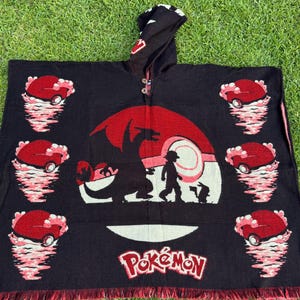 Alpaca Wool poncho, unisex One size very soft and warm exclusive design Japanese anime