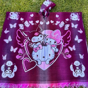 Alpaca Wool poncho, unisex One size very soft and warm exclusive design ( kitty)