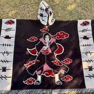 Alpaca Wool poncho, unisex One size very soft and warm exclusive design Japanese anime