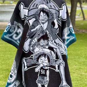 Alpaca Wool poncho, unisex One size very soft and warm exclusive design Japanese anime