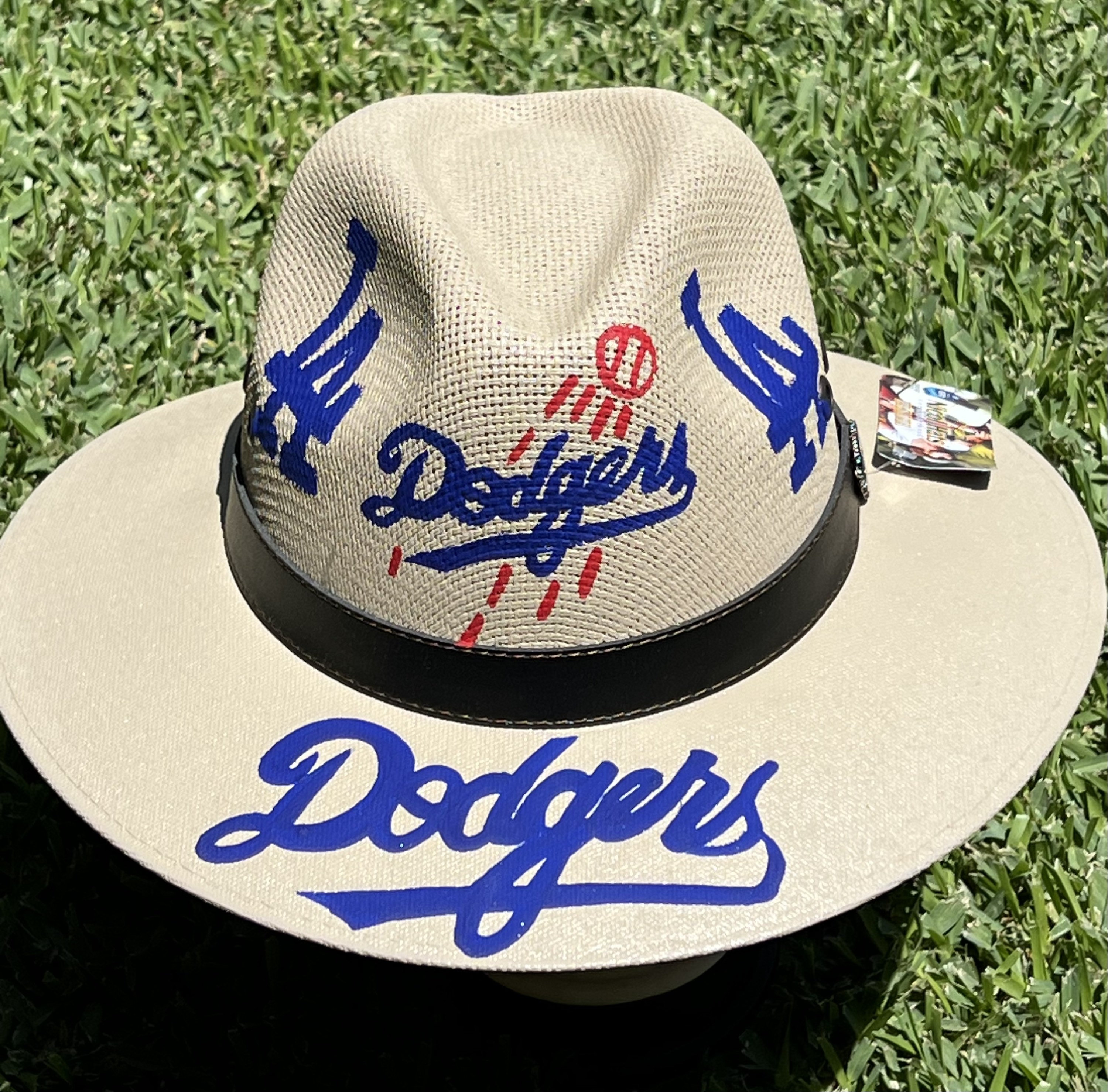 LA Dodgers Mexican Hand Painted Panama Hats, Size Large, Fedora