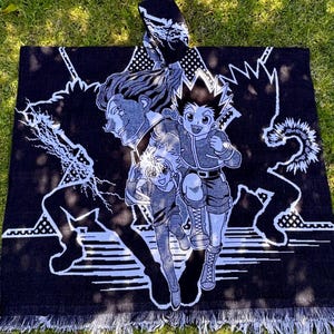 Alpaca Wool poncho, unisex One size very soft and warm exclusive design Japanese anime