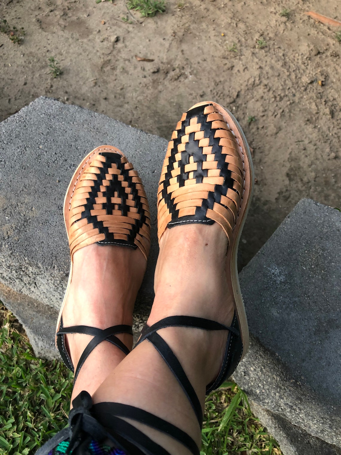 Lace up Mexican Leather Huaraches Womens Sandals Tie up Etsy