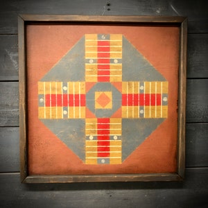 Achteckiges Geometrisches Parcheesi - c. 1870er Jahre Reproduktion