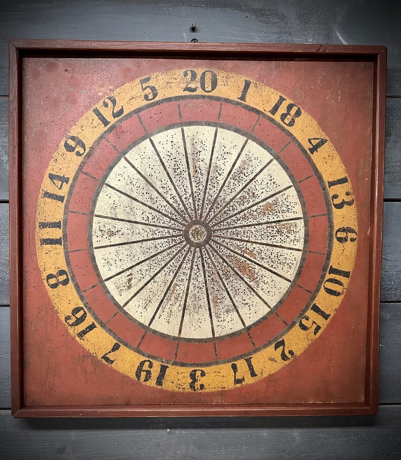 Primitive Wagon Wheel Dart Board decorative only image 1