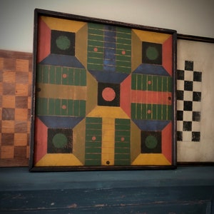 19th-Century Reproduction Parcheesi Game Board