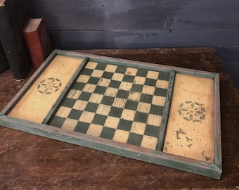 Green and yellow Checkers Board 12” x 21”