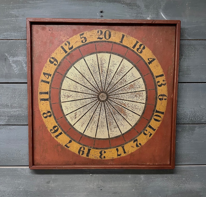 Primitive Wagon Wheel Dart Board decorative only image 2