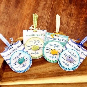 Keramik Fisch Pin Glücksbringer-maritime Anstecknadel kleine Brosche Tier Button mini grün türkis  Geburtstag Prüfung Einschulung