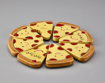 Magnet Pizza Keramik handgemacht Kawaii Kühlschrank GeburtstagParty lustig klein Adventskalender Mann Geschenk Küche Weihnachten Deutschland