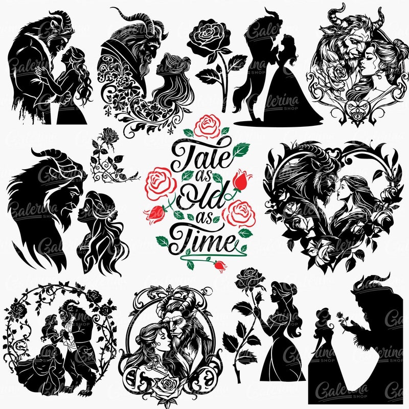 Beauty and the Beast Svg - Etsy