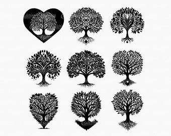 Family Reunion Tree of Life SVG Bundle: Heart & Roots Cut Files for Cricut, Sublimation