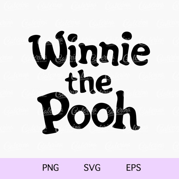 Winnie Lettering Winnie the Pooh Font - Etsy