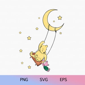 Classic Winnie The Pooh SVG PNG Pooh Baby Shower Pooh Bear Nursery Decor Cricut Silhouette Cutting File Sublimation Layered Svg